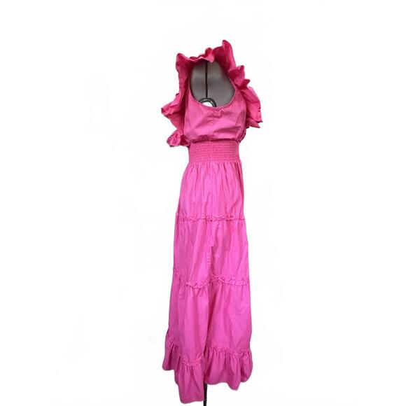House of Harlow Pink Ruffle Maxi Dress with Pockets Size S - Picture 5 of 8